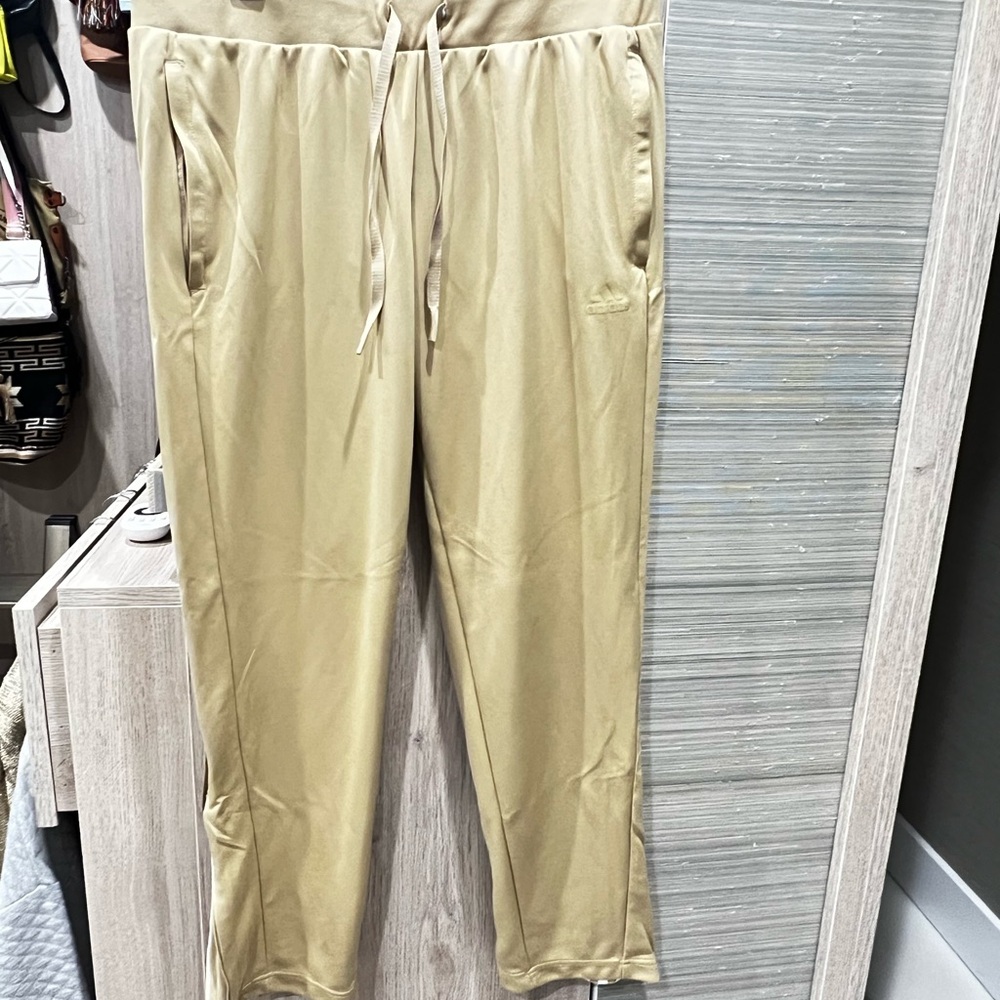 Adidas Tan Sweatpants with Elastic Waistband